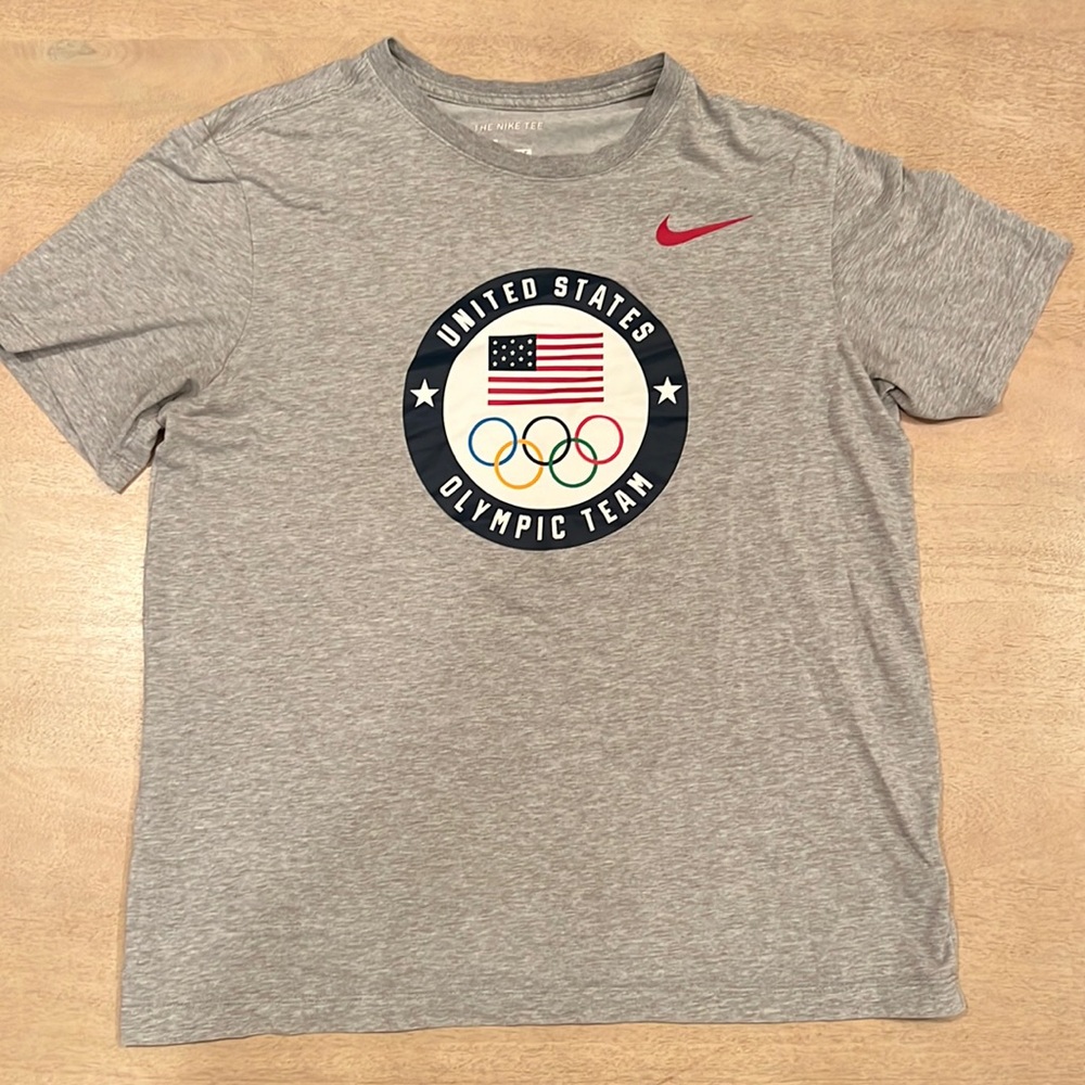 Nike Olympic Dri Fit Shirt Mens Medium GrayBlue Bundle Model is XL